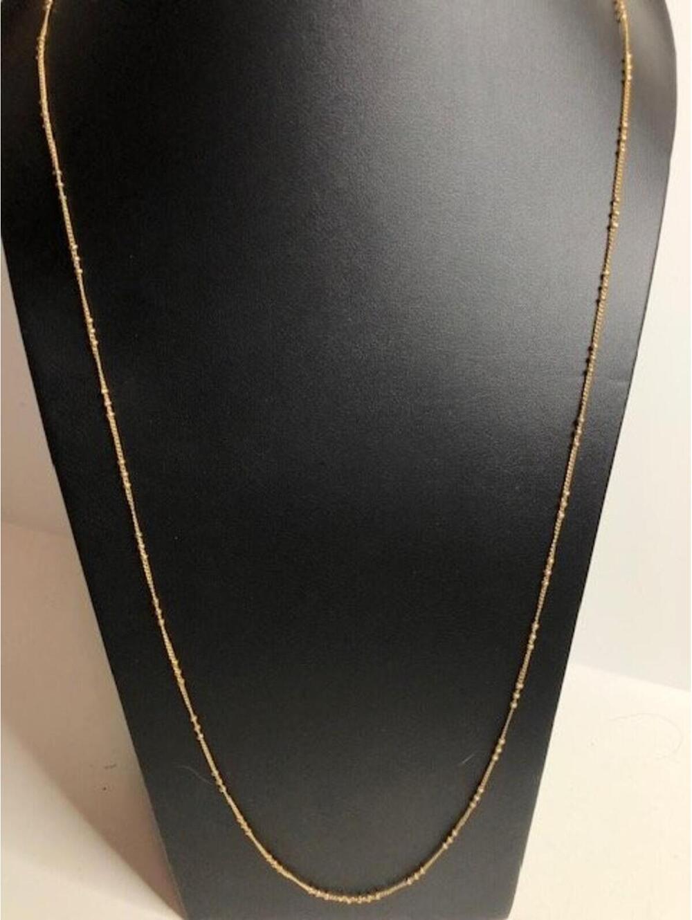B1137 LYDELL NYC Gold Tone Beaded Satellite Chain Necklace Long Dainty 34"